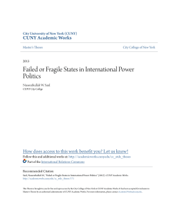 Failed or Fragile States in International Power Politics