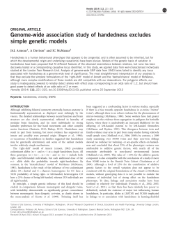 Genome-wide association study of handedness excludes