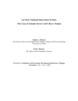 An Early National Innovation System: The Case of