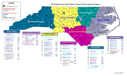 NC Department of Public Safety, Prisons Facility Listings by Region