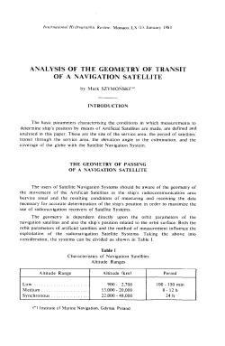 analysis of the geometry of transit of a navigation satellite