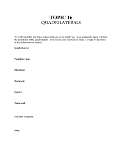 TOPIC 16 qUADRILATERALS