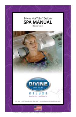 Divine Hot Tubs&trade; Deluxe SPA MANUAL