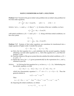 u(0) = 1, u (0) = −2 + = x2 = − = −2x1 + x2, = x1 − 2x2 . (x1 + 2x1