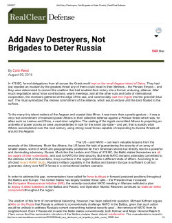 Add Navy Destroyers, Not Brigades to Deter Russia