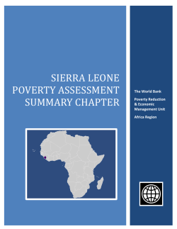 Poverty Assessment Summary Chapter >>click to