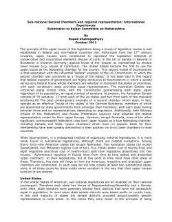Sub-national Second Chambers and regional representation