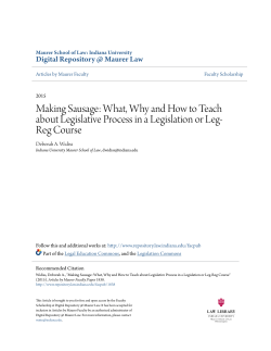Making Sausage - Digital Repository @ Maurer Law