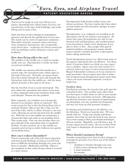 Ears, Eyes, and Airplane Travel