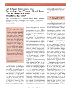 Self-Esteem, Narcissism, and Aggression