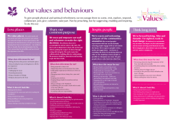 Our Values and Behaviours