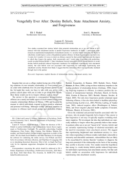 Destiny Beliefs, State Attachment Anxiety, and Forgiveness