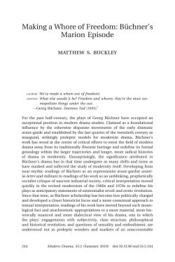 Making a Whore of Freedom: Bu&uml;chner`s Marion