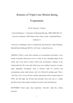 Kinetics of Triple Line Motion during Evaporation