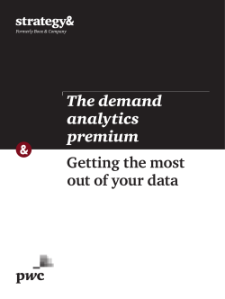 The Demand Analytics Premium - Strategy