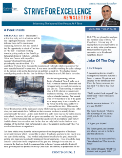 Strive For Excellence Newsletter March 2016