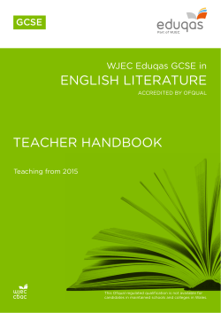 Eduqas GCSE English Literature Teachers` Guide - From 2015