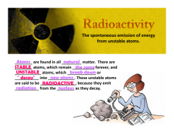 The spontaneous emission of energy from unstable atoms from
