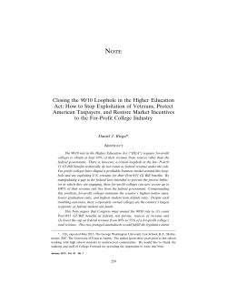 Closing the 90/10 Loophole in the Higher Education Act: How to