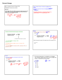 Percent Change notes