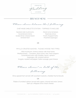 CHEF MADE OMELETTE STATION &ndash; TOPPINGS TO INCLUDE: OR