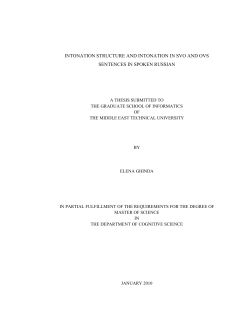 intonation structure and intonation in svo and ovs sentences