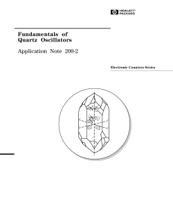 Fundamentals of Quartz Oscillators Application Note 200-2