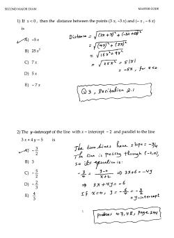 1) If x 0, then the distance between the points (3 x, -3 x) and (