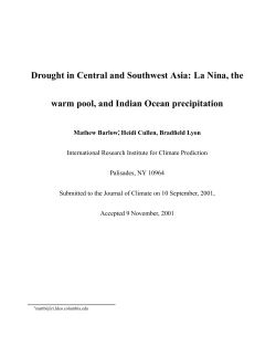 Drought in Central and Southwest Asia