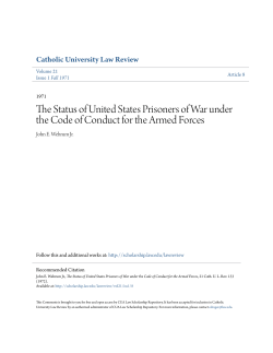 The Status of United States Prisoners of War under the Code of
