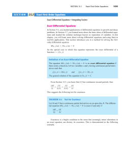 Exact Differential Equations