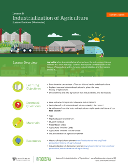 Industrialization of Agriculture