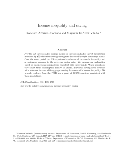 Income inequality and saving