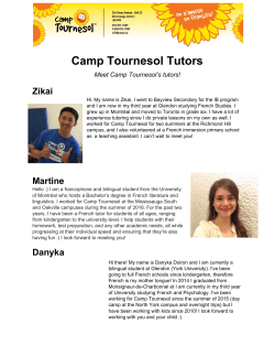 Camp Tournesol Tutors