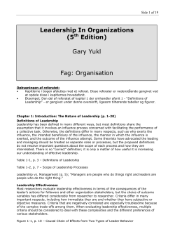 Leadership In Organizations