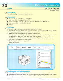 Comprehension - Florida Center for Reading Research