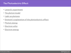 The Photoelectric Effect
