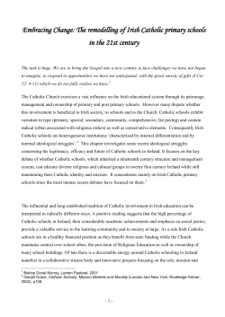 Embracing Change: The remodelling of Irish Catholic primary