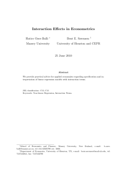 Interaction Effects in Econometrics