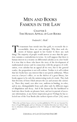 Men and Books Famous in the Law, Chapter I