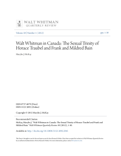The Sexual Trinity of Horace Traubel and Frank and Mildred Bain