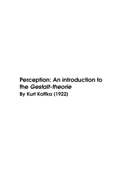 Perception:An Introduction to Gestalt-Theorie