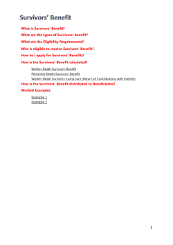 1 What is Survivors` Benefit?