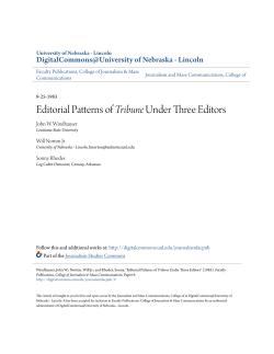 Editorial Patterns of Tribune Under Three Editors