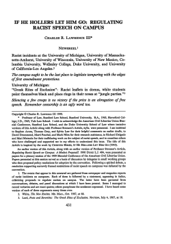 If He Hollers Let Him Go: Regulating Racist Speech on Campus