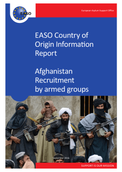 EASO Country of Origin Information Report Afghanistan Recruitment