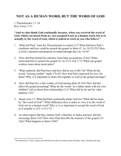 not as a human word, but the word of god