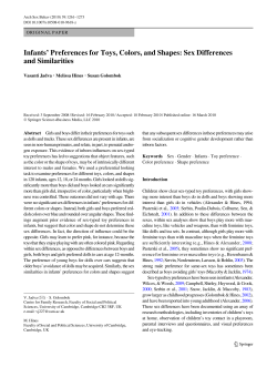 Infants` Preferences for Toys, Colors, and Shapes: Sex