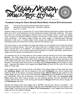 Press Release - Reggae Festival Guide