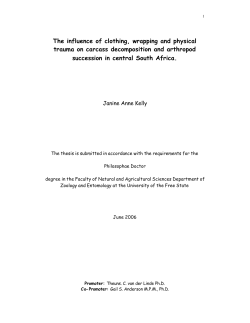 J. Kelly Ph.D. 2006 Forensic Entomology